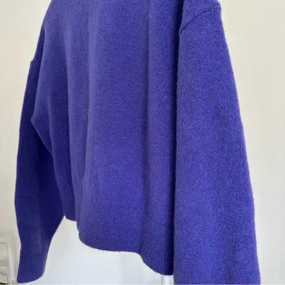 & Other Stories Blue Oversized Mock Neck Sweater, 8% Wool, Size XS - Picture 5 of 15